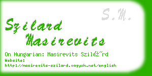 szilard masirevits business card